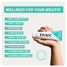 Load image into Gallery viewer, Twice Toothpaste Sensitive Teeth Whitening with Cavity Protection - SLS Free Toothpaste with Fluoride for Tooth Remineralization - (Vanilla Lavender Mint + Spearmint Eucalyptus Bundle) (2-Pack)