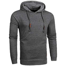 Load image into Gallery viewer, Mens Pullover Hoodie Long Sleeve Hooded Sweatshirt Casual Hoodies Square Pattern Beige M