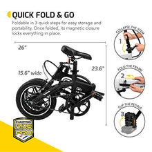 Load image into Gallery viewer, SWAGTRON SWAGCYCLE EB5 Plus Folding Electric Bike with Removable Battery | City eBike with Pedals & Swappable 36V Battery | 14” Wheels, 250W Motor, Built-in Carry Handle (White)