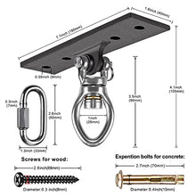 Load image into Gallery viewer, Dolibest Heavy Duty Swing Hanger, Swing Set Accessorie with Carabiner for Indoor Outdoor Playground, Porch Swing Hanging Kit for Wooden and Concrete Set with 4 Wood Screws and 4 Expansion Bolts, 900LB