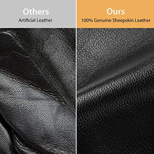 Load image into Gallery viewer, Genuine Sheepskin Leather Gloves For Women, Winter Warm Touchscreen Texting Cashmere Lined Driving Motorcycle Dress Gloves By Alepo (Black-XL)