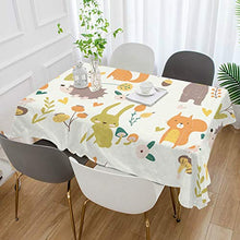 Load image into Gallery viewer, ALAZA Cute Bear Bunny Squirrel Fox Tablecolth Table Cover for Party Dining Room Kitchen Decor,60 X 108,Stain and Wrinkle Resistant Washable Rectangle Table Cloth
