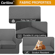 Load image into Gallery viewer, Carltina 3 Piece Thick Sofa Covers for 2 Cushion Couch High Stretch Fitted Couch Cover for Dogs Pet Non Slip Sofa Slipcover for Living Room Furniture Protector Washable (Medium, Light Gray)