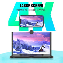 Load image into Gallery viewer, 12" Cell Phone Screen Enlarger Magnifier 2022 Newest Version, HD Pull Type Smartphone Screen Amplifier for Movies, Videos and Gaming, Foldable Phone Magnifying Screen Compatible with Most Smartphones