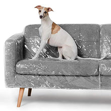 Load image into Gallery viewer, Better Than Plastic Slipcover, Vinyl Sofa Protector - 96' Waterproof Pet Furniture Covers for Cats & Dogs - Scratch & Stain - XL Clear Leather Couch Protective Slip Bag (96 W x 40 D 42 BH x 18 FH)