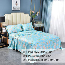 Load image into Gallery viewer, JSD Floral Printed Sheet Set Queen, 4 Piece Brushed Microfiber Sheets Extra Deep Pocket, Ultra Soft Hotel Quality Bedding Sheets