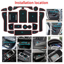 Load image into Gallery viewer, OMIMO Cup Holder Insert Fit for Honda Civic Accessories 2022+ 11th Gen Sedan Center Console Mat, Door Pocket Liners, Custom Interior Non-Slip Anti-Dust Pad, Rubber Mat (18 Pcs, Red Trim)