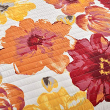 Load image into Gallery viewer, Lush Decor 16T005051 Leah Quilt Floral 3 Piece Reversible, King, Red & Orange