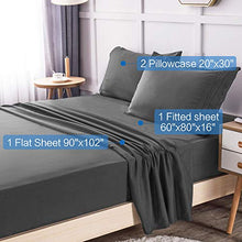 Load image into Gallery viewer, LIANLAM Queen Bed Sheets Set - Super Soft Brushed Microfiber 1800 Thread Count - Breathable Luxury Egyptian Sheets 16-Inch Deep Pocket - Wrinkle and Hypoallergenic-4 Piece(Queen, Dark Grey)
