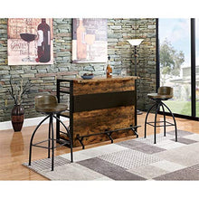 Load image into Gallery viewer, BOWERY HILL Industrial Home Bar Unit with Stemware Rack in Antique Nutmeg