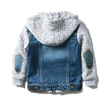 Load image into Gallery viewer, LJYH Boys' Basic Denim Trucker Jackets Children Fall Hoodies Trendy Jeans Coats 9/10yrs 140cm