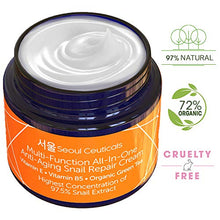 Load image into Gallery viewer, Korean Skin Care Snail Repair Cream - Korean Moisturizer Night Cream 97.5% Snail Mucin Extract - All In One Recovery Power For The Most Effective Korean Beauty Routine - 2oz