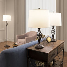 Load image into Gallery viewer, Table Lamps and Floor Lamp Set of 3, Spiral Cage Design (3 LED Bulbs included) by Lavish Home