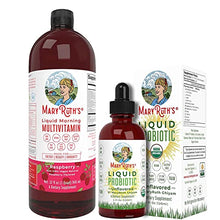 Load image into Gallery viewer, Liquid Multivitamin Raspberry & Liquid Probiotic 4oz Bundle by MaryRuth’s | Vegan Vitamin A, B, C, D3, E & Amino Acids | Immune, Digestion, Focus & Energy Support | Gut Health Supplement.