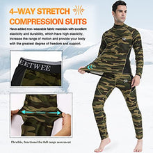 Load image into Gallery viewer, Men's Thermal Underwear Wintergear Fleece Long Johns Compression Base Layer Set Skiing Warm Top & Bottom (Camo, Small)