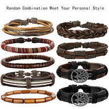 Load image into Gallery viewer, LOLIAS 24 Pcs Woven Leather Bracelet for Men Women Cool Leather Wrist Cuff Bracelets Adjustable