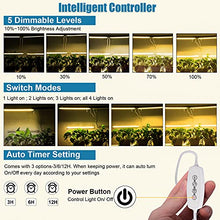 Load image into Gallery viewer, LED Plant Grow Light Strips Full Spectrum Grow Lights for Indoor Plants with Auto On/ Off 3/6/12H Timer, 5 Dimmable Levels 192 LEDs Sunlike Grow Lamp for Hydroponics Succulent, 4 Pack