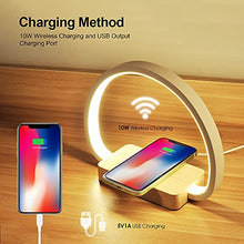 Load image into Gallery viewer, Bedside Table Lamp with USB Port, Table Light with Wireless Charger, Night Light with Touch Control 3 Color Modes&Stepless Dimming for Reading, Bedside, Bedroom, Living Room, Nightstands, Office Use