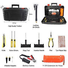 Load image into Gallery viewer, GSPSCN Portable Air Compressor Pump Tire Inflator with Digital Gauge, Heavy Duty Double Cylinder 12V Tire Pump 150 PSI with Tire Repair Kit and Toolbox for Auto,SUV,Off-Road,Truck,Bike
