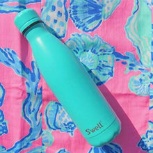 Load image into Gallery viewer, S'well Vacuum Insulated Stainless Steel Water Bottle, 25 oz, Turquoise Blue with matching cap