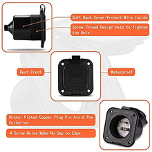 Load image into Gallery viewer, Bundle |WELLUCK 15 Amp 125V AC Power Inlet Port Plug with Integrated 18" Extension Cord, NEMA 5-15 RV Flanged Inlet with Waterproof & Back Cover, 2 Pole 3-Wire Shore Power Plug for Boat