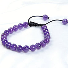 Load image into Gallery viewer, Massive Beads Natural 8mm Gemstone Bracelets Healing Power Crystal Macrame Adjustable 7-9 Inch (Amethyst)