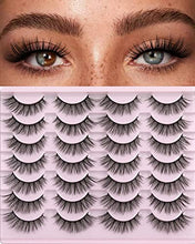 Load image into Gallery viewer, False Eyelashes 14mm Faux 3D Mink Lashes Natural Look Fluffy Cat Eye Wispy Lashes Pack by Kiromiro, 14 Pairs