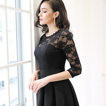 Load image into Gallery viewer, Miusol Women's Vintage Floral Lace 2/3 Sleeve Cocktail Party Swing Dress, Dark Green, Medium