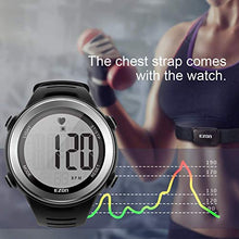 Load image into Gallery viewer, EZON Heart Rate Monitor and Chest Strap,Exercise Heart Rate Monitor,Sports Watch with HRM,Waterproof,Stopwatch,Hourly Chime T007