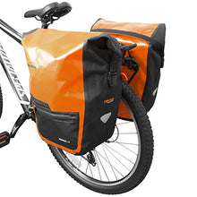 Load image into Gallery viewer, Ibera Bike Pannier Bag - PakRak Clip-On Quick-Release Waterproof Bicycle Panniers (Pair) (ORANGE)