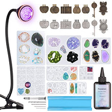 Load image into Gallery viewer, Uv Resin Kit, HK GT Upgrade UV Epoxy Resin Kit for Beginners Supplies 3-5 Minutes UV Lamp Fast Curing Jewelry Molds Starter DIY Kits Tools for Complete for Making Jewelry Earrings Keychain Bracelet