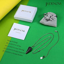 Load image into Gallery viewer, JADENOVA Pendulum Crystal Natural Obsidian Reiki Energy Healing Pendant Necklace for Women Divination Dowsing (Crystal with 2 Chains)