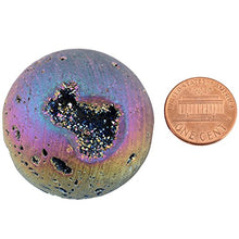 Load image into Gallery viewer, SUNYIK Rainbow Titanium Coated Druzy Geode Sphere Ball,Crystal Quartz Agate Gemstone Ball,Sculpture Figurine Healing