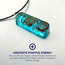 Load image into Gallery viewer, Orgone Pendant with Aquamarine Crystal and Healing Stones for Emf Protection - Healing Crystals Chakra Necklace - Crystal Jewelry for Women - Chakra Stones Based Crystal Pendant Necklace for Men