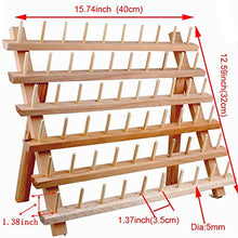 Load image into Gallery viewer, NW Wooden Thread Holder Sewing and Embroidery Thread Rack and Organizer Thread Rack for Sewing with Hanging Hooks(60-Spool)