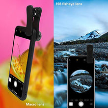 Load image into Gallery viewer, Godefa Phone Camera Lens Kit, 14 in 1 Lenses with Selfie Ring Light for iPhone Xs, Xr,8 7 6s Plus, Samsung and other Andriod Smartphone, Universal Clip on Wide angle+Macro+ Zoom Camera Lenses and More