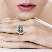 Load image into Gallery viewer, Turquoise Ring Sterling Silver 925 Genuine Gemstones Size 6 to 11 (Spiny Turquoise) (8)