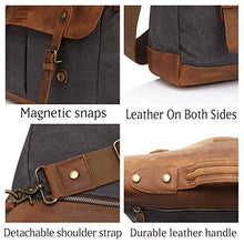 Load image into Gallery viewer, Leather Canvas Messenger Bag for Men,15.6 inch Laptop Vintage Satchel Business Briefcase Shoulder Bag