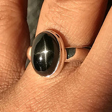 Load image into Gallery viewer, Genuine Black Star Diopside 925 Sterling Silver Engagement Ring Size 7.25, 7.75, 8, 8.5