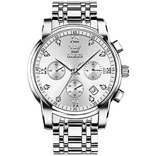 Load image into Gallery viewer, Men Watches with Date Bussiness Watches for Male Luminous Quartz Mens Watches Waterproof with Stainless Steel Strap Stopwatch Timing Function