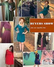 Load image into Gallery viewer, AUSELILY Women's Solid Plain Long Sleeve Pockets Casual Swing T-Shirt Dresses Burgundy (S,Wine Red)