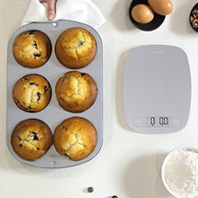 Load image into Gallery viewer, GreaterGoods Digital Food Kitchen Scale, Multifunction Scale Measures in Grams and Ounces (Ash Grey)