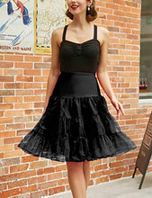 Load image into Gallery viewer, GRACE KARIN Knee Length Gothic Petticoat Half Slips Fun Skirt (XL,Black)