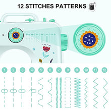 Load image into Gallery viewer, Portable Sewing Machine for Beginners, 12 Built-in Stitches Mini Embroidery Sewing Machine for Household Crafting & DIY
