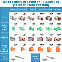 Load image into Gallery viewer, IWISS 188PCS Deutsch DT Gray Connector Kit with Size 16 Solid Contacts in 2,3,4,6,8 and 12 Pin Configurations, Environmentally Sealed Automotive Electrical Connectors