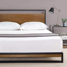 Load image into Gallery viewer, ZINUS Suzanne 37 Inch Metal and Wood Platform Bed Frame / Solid Wood & Steel Construction, Chestnut Brown, Queen & 10 Inch Green Tea Memory Foam Mattress / CertiPUR-US Certified, Queen