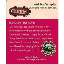 Load image into Gallery viewer, Celestial Seasonings Herbal Tea, Fruit Tea Sampler, Raspberry Zinger, Country Peach Passion, Wild Berry, True Blueberry & Black Cherry Berry, Caffeine Free, 18 Tea Bags (Pack of 6)