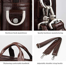 Load image into Gallery viewer, Augus Genuine Leather Mens Briefcase businessTravel Bags 15.6 Inch Laptop Bag YKK Zipper, Coffee