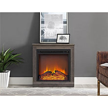 Load image into Gallery viewer, Ameriwood Home Bruxton Electric Fireplace, Medium Brown