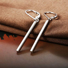 Load image into Gallery viewer, Milacolato 925 Sterling Silver Vertical Bar Dangle Earrings for Women Leverback Drop Earrings Elegant